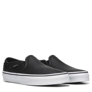 NIB- Vans leather slip ons